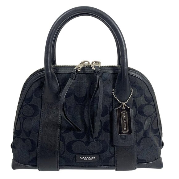 COACH 30268 Bleeker Black Signature Logo Mini Preston Satchel Shoulder Handbag - Picture 1 of 16
